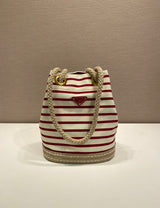 Prada Striped Bucket Bag Frabic