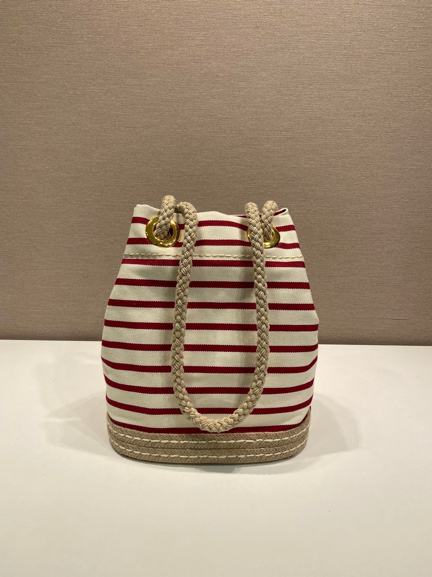 Prada Striped Bucket Bag Frabic