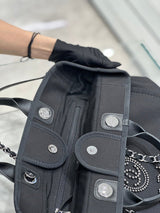 Chanel Natural Canvas and Black Leather Large Pearl Deauville Tote - 30x39x22cm