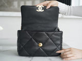 CHANEL 19BAG AS1160 Black Gold Buckle Bag Small 26CM