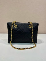 Prada Gold Chain Bag Black Re-Nylon