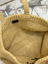 Prada Woven Tote Bag Beige Raffia