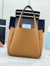 Prada Medium Leather Tote Bag Caramel Calfskin