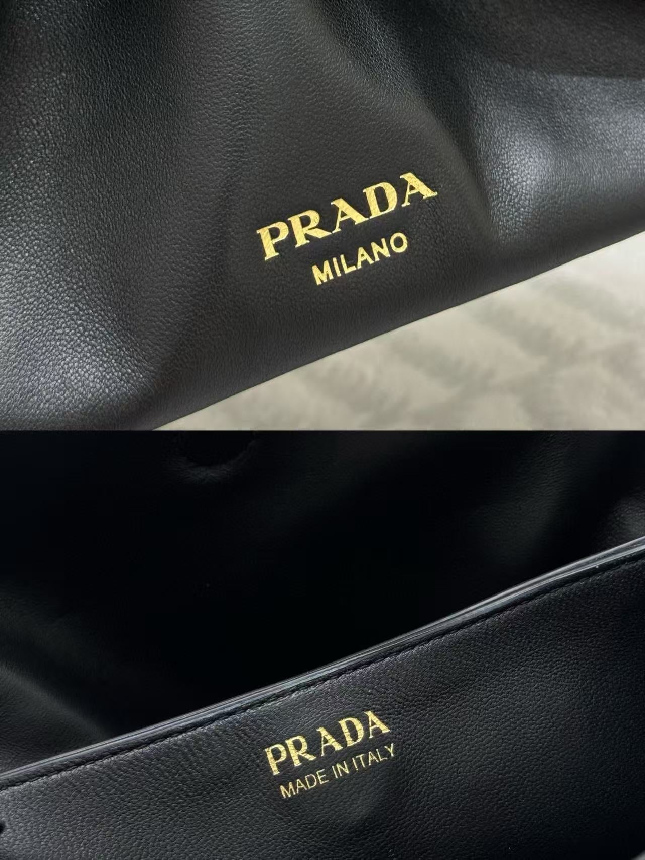 Prada Cloud Bag 25cm Black Sheepskin
