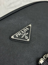 Prada Triangle-Logo Zipped Backpack Black Saffiano leather