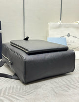 Prada Triangle-Logo Zipped Backpack Black Saffiano leather