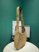 Prada Raffia Round Tote - 30x24x4.5cm