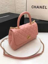Chanel Coco Handle Gold Caviar Pink 24 cm