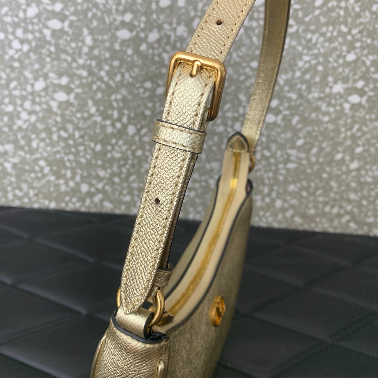 VA GARAVANI VLOGO mini HOBO bag gold calfskin 566877