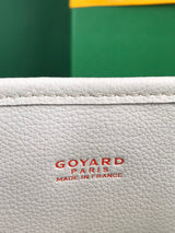 ANJOU MINI BAG 20 IN WHITE CALFSKIN AND GOYARDINE CANVAS